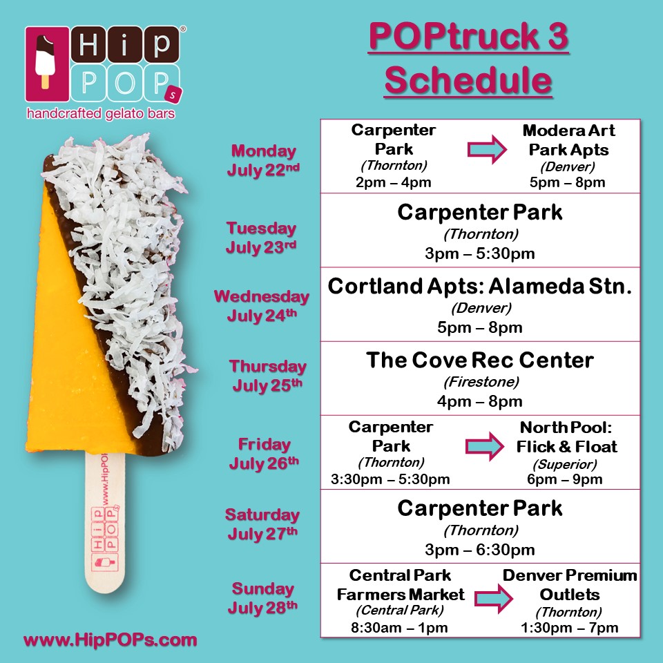 HipPOPs Food Truck/ Dessert Truck Weekly Schedule: POPtruck3